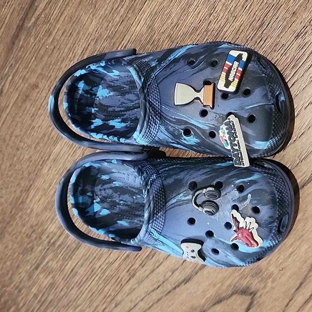 Kids Blue Crocs with Fun Charms